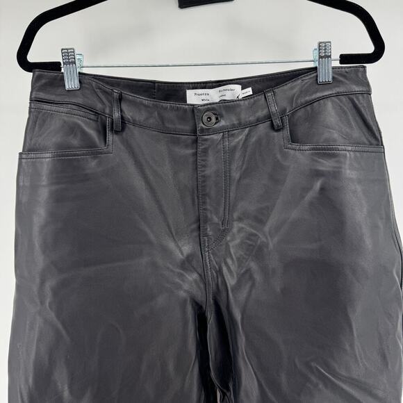 Proenza Schouler White Label Straight Leg Leather Pants Womens Sz 12 NWOT $1495 - Picture 3 of 13